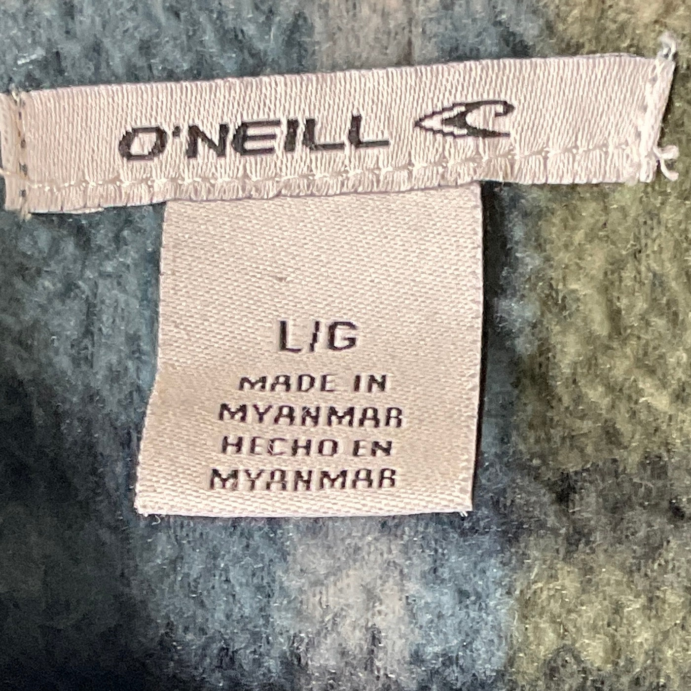 O'Neill Blue Plaid Quarter Zip Hoodie w/ Front Pockets, Men's L