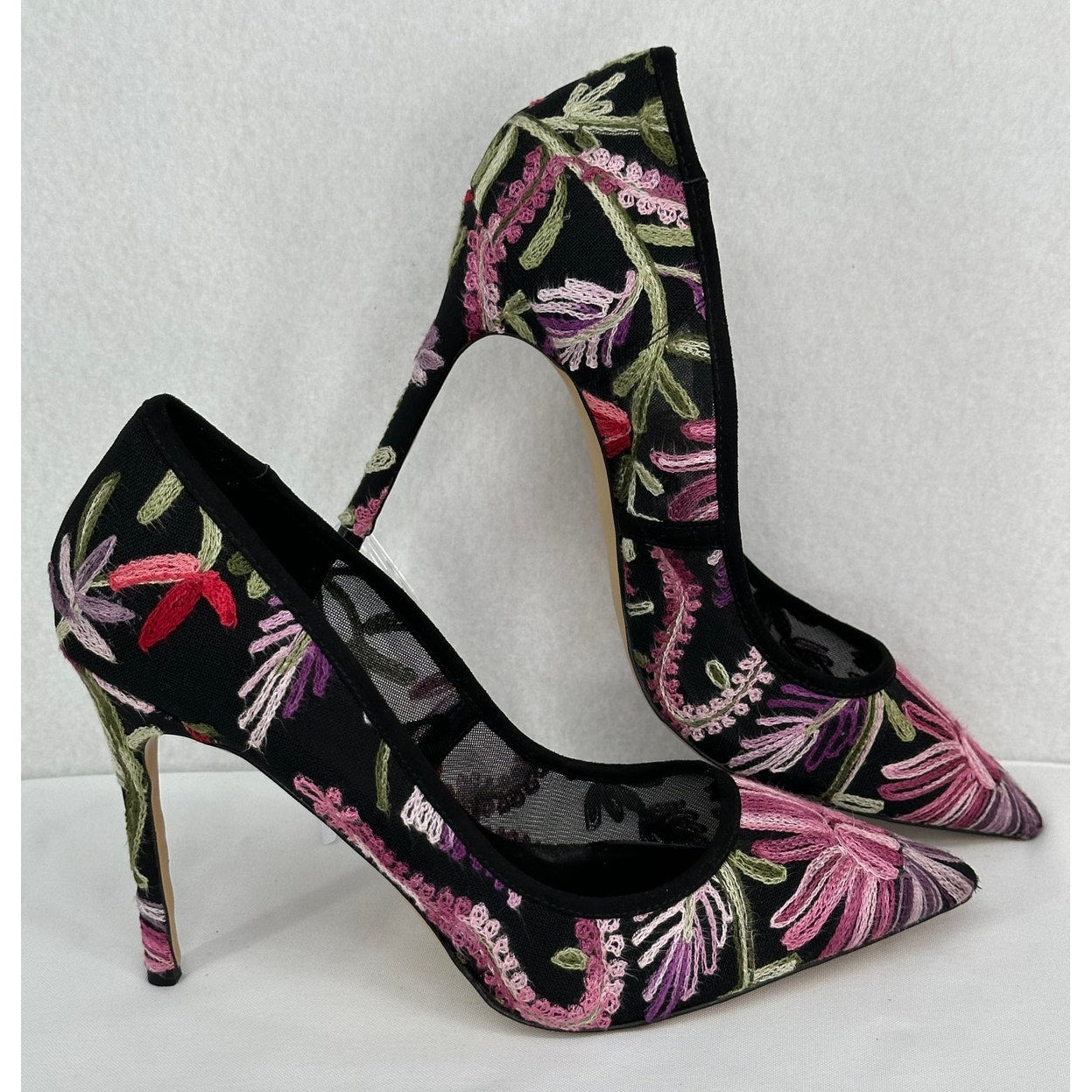 Mix No. 6 Dignity Floral Mesh Fabric Embroidered Pumps Party Dressy Wedding 9.5
