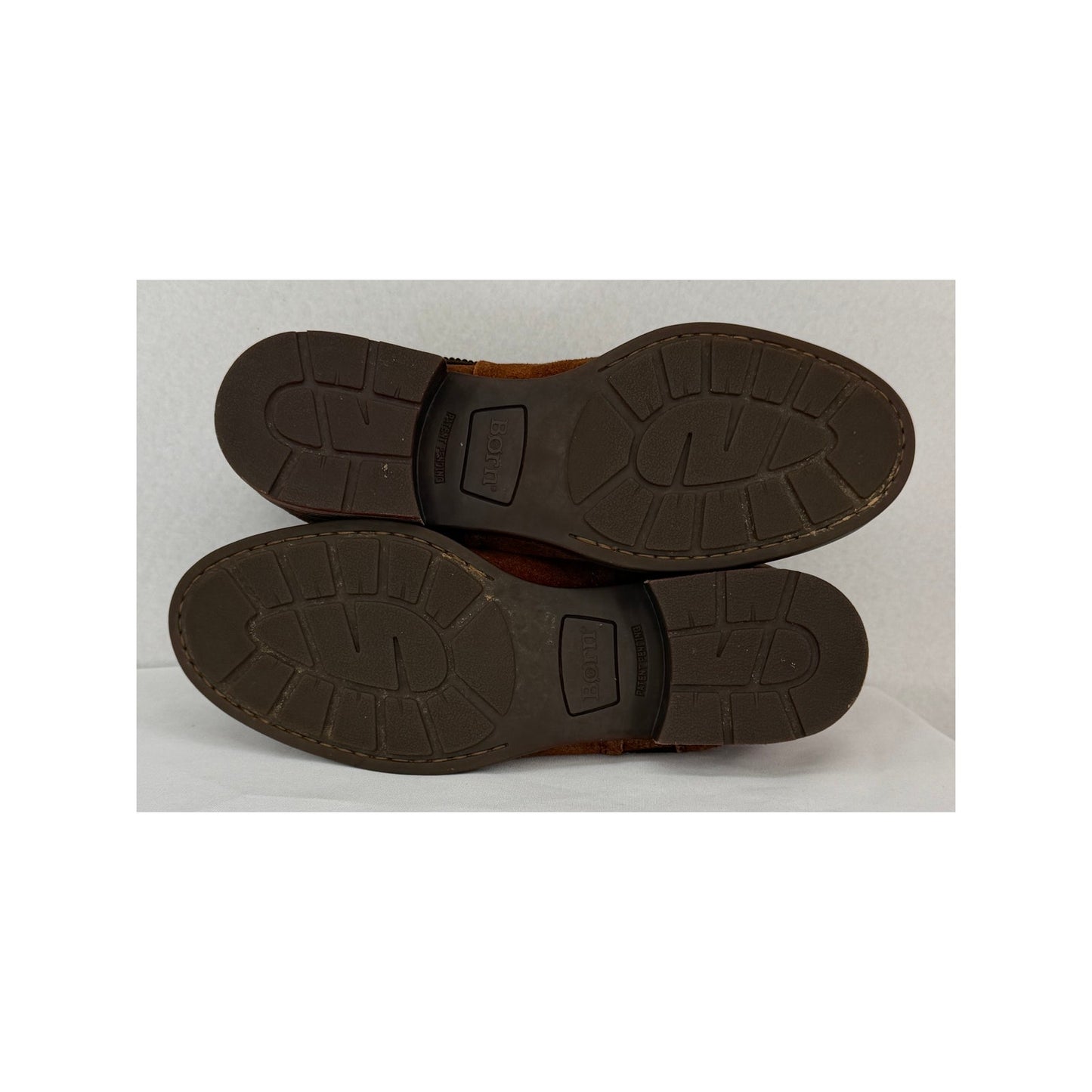 Born Laney Rust Tobacco Distressed Suede Leather Chelsea Ankle Boots 8M