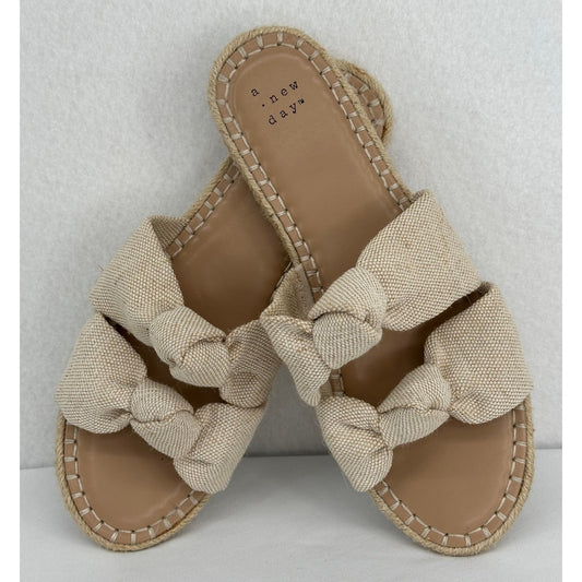 A New Day Women's Miriam Double Knotted Espadrille Slide Sandals 8 1/2