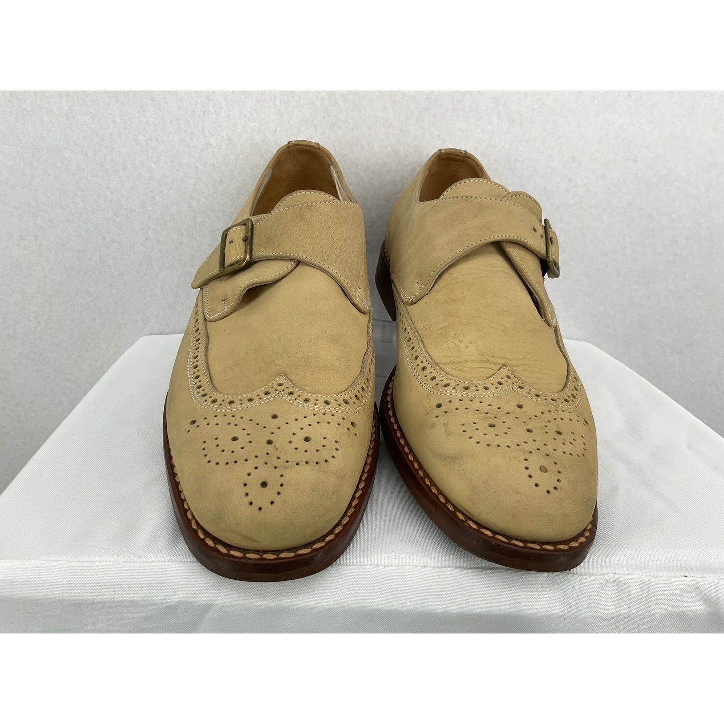 Luca Bossi Brogue Single Monk Strap Men's Business Office Shoes 44 (10-10.5)