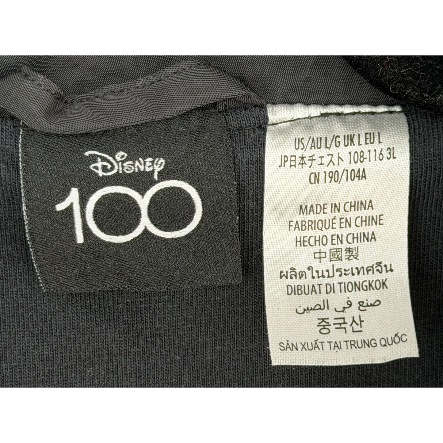 Disney 100 Year Windbreaker Jacket Mickey & Friends Full Zip Lined Adult L