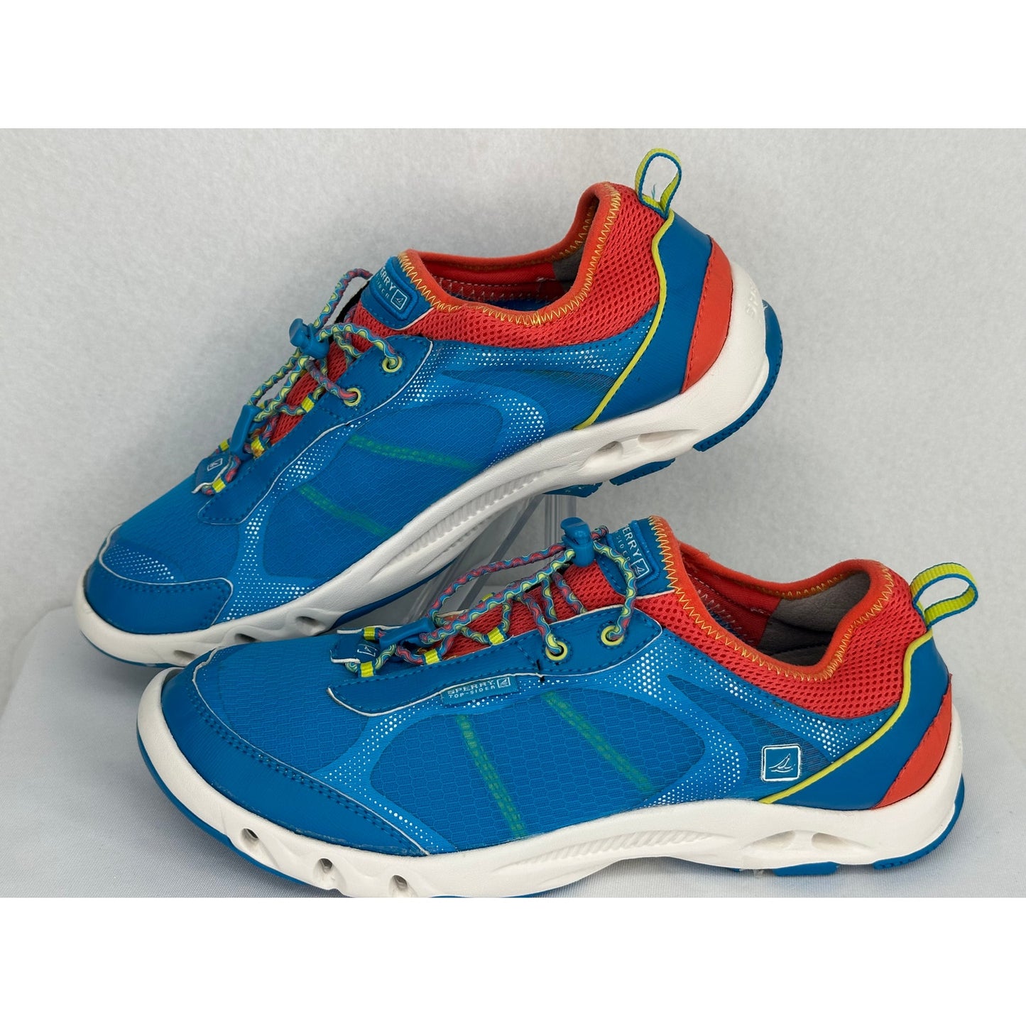 Sperry Top Sider H2O Lace Up Recreational Sneaker Blue Orange 10M