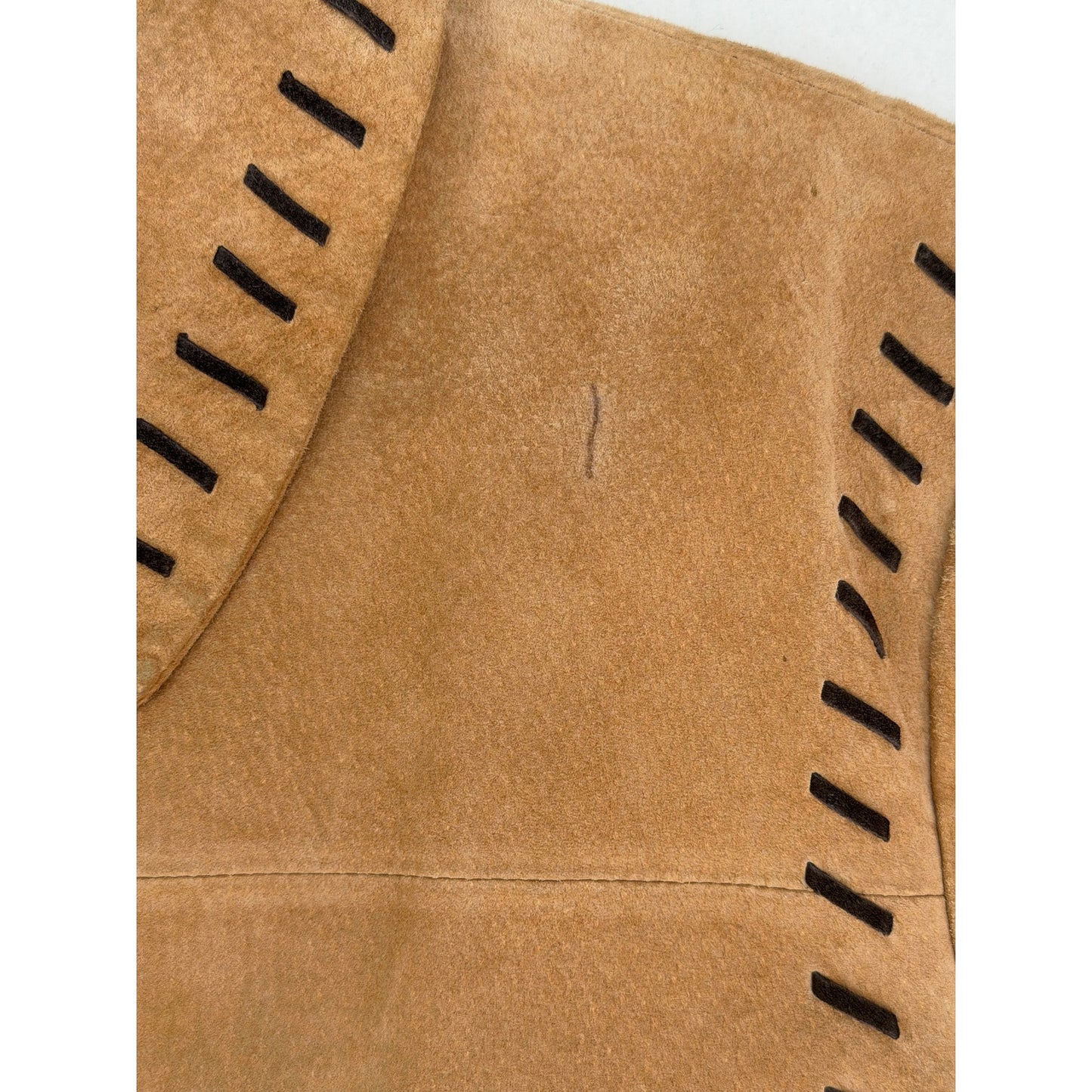 The Quacker Factory Vintage Suede Leather Safari Animal Lined Coat Jacket L