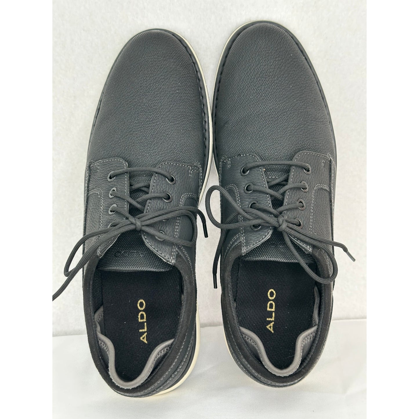 Aldo Luca Black Derby Casual Round Toe Lace Up Sneaker Shoes 9