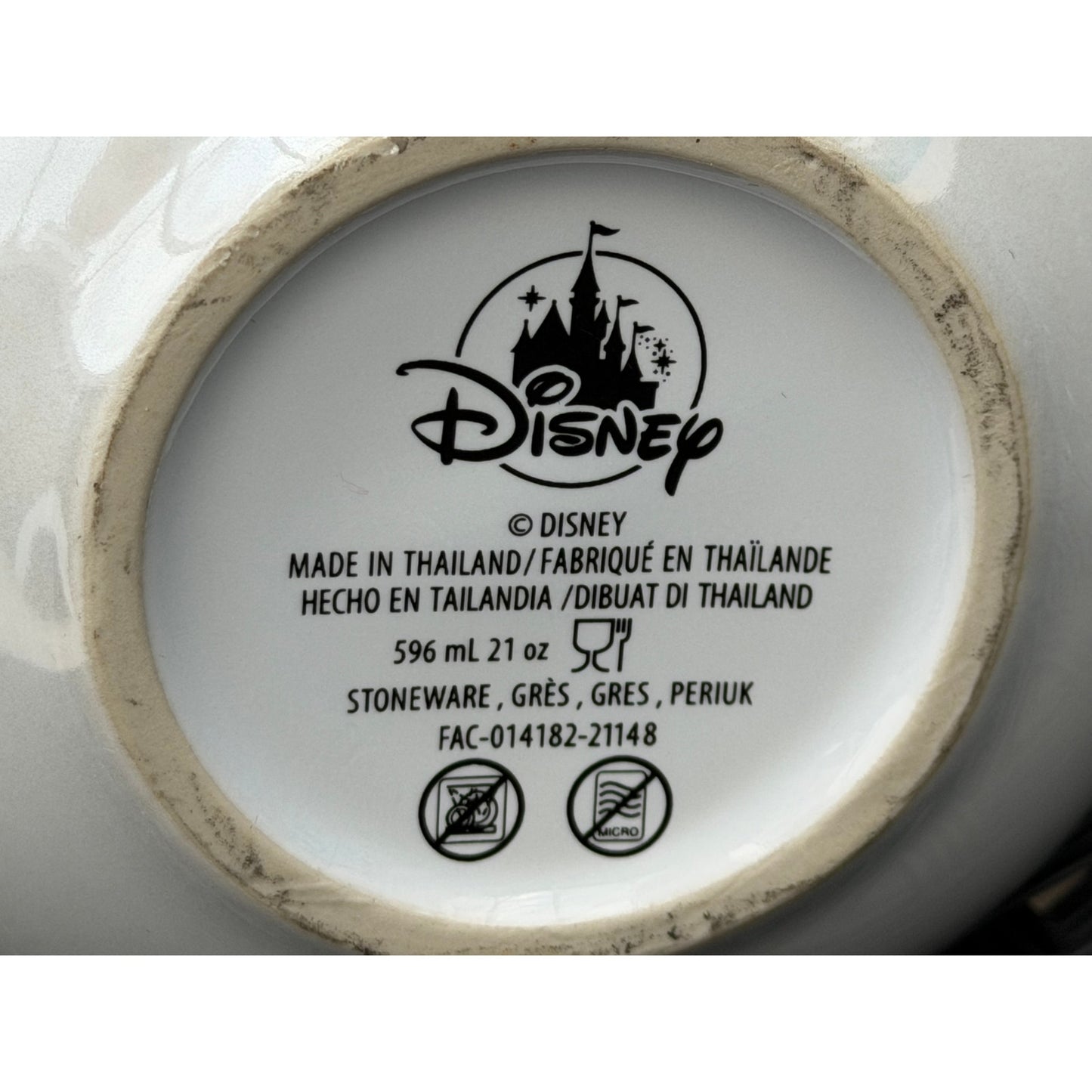 Walt Disney World 50th Anniversary Coffee Cup Mugs Stoneware - Gold Trim Set 6