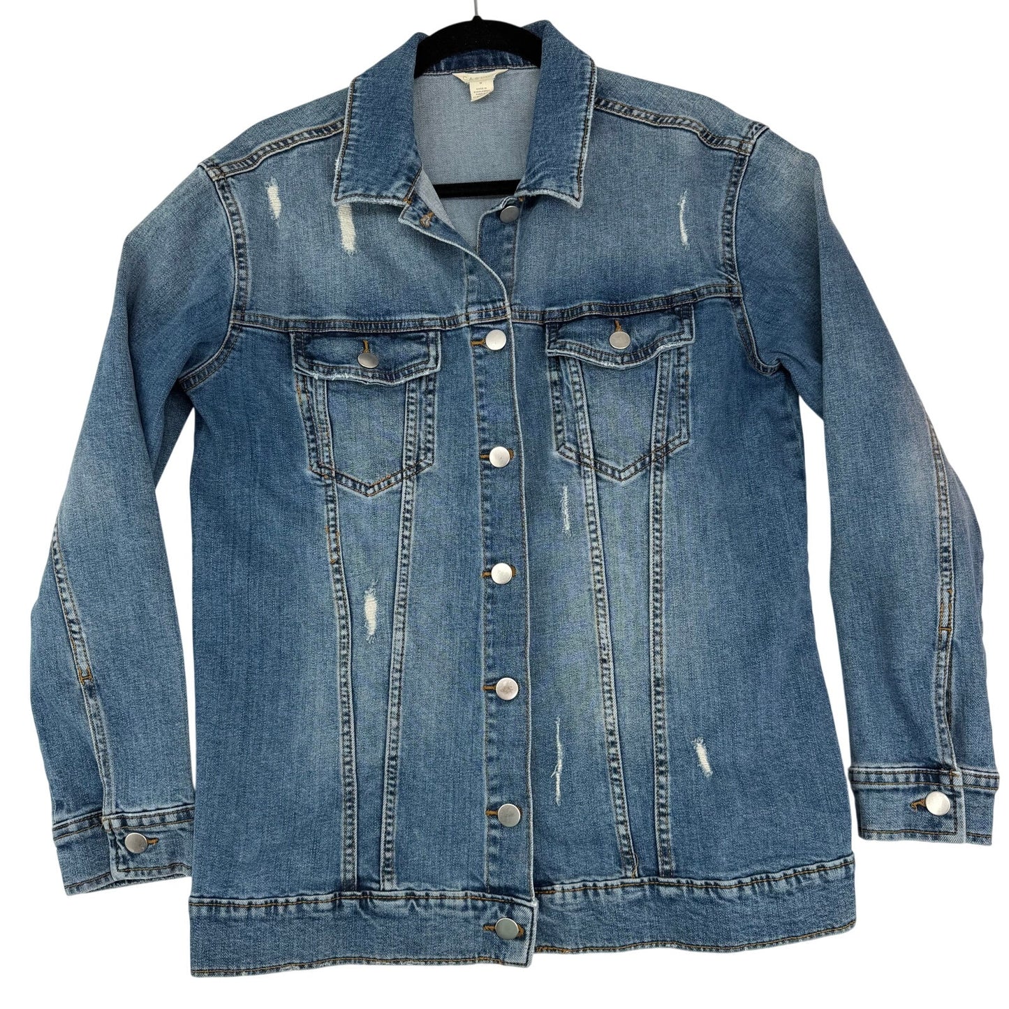 Caslon Trucker Western Classic Jean Stretch Blue Wash Denim Jacket M