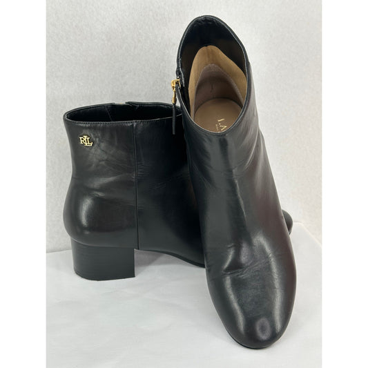 Lauren Ralph Lauren Welford II Booties Black Leather Classic Old Money 10B