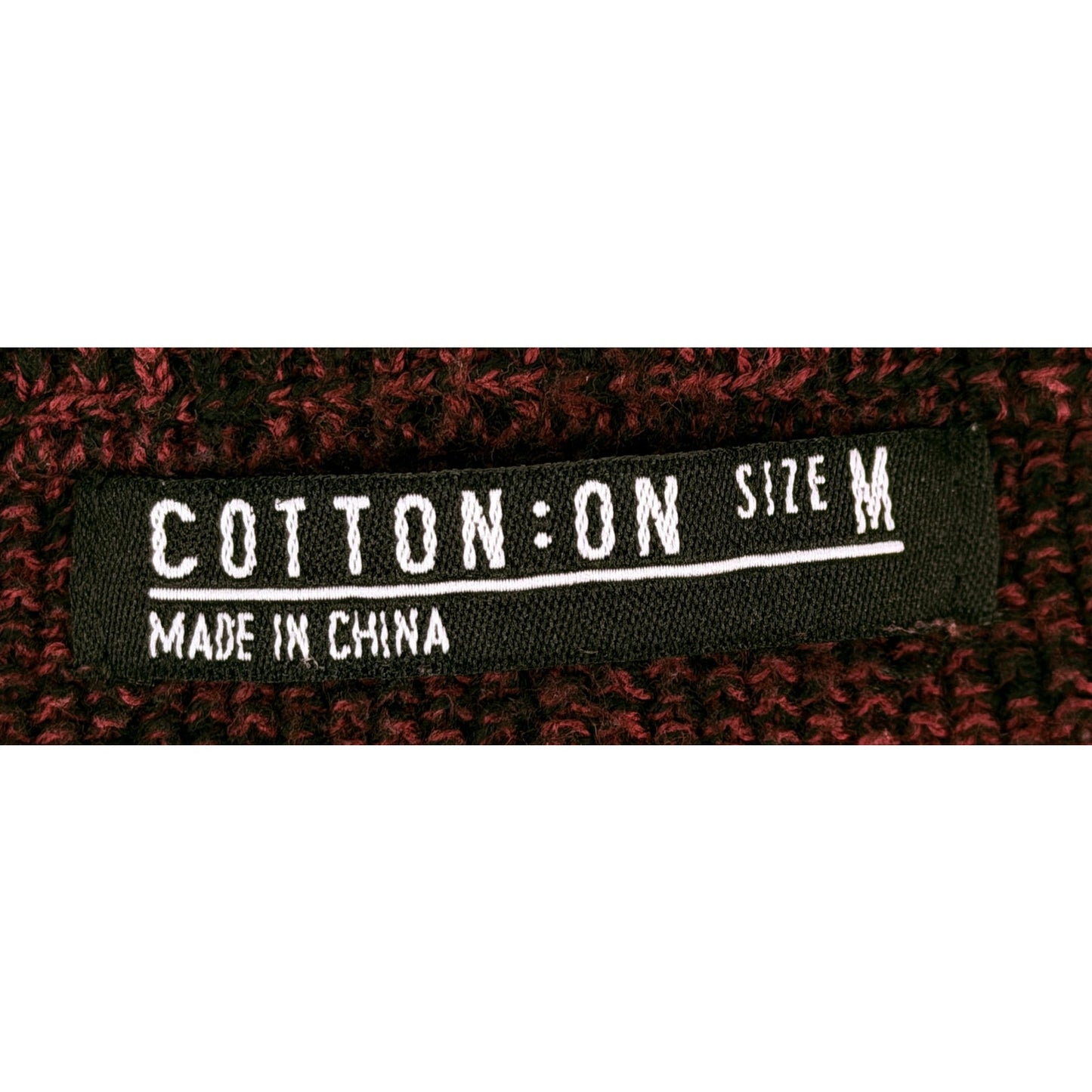 Cotton : On Burgundy Black Exposed Seam Hi Low Raglan Long Sleeve Sweater M