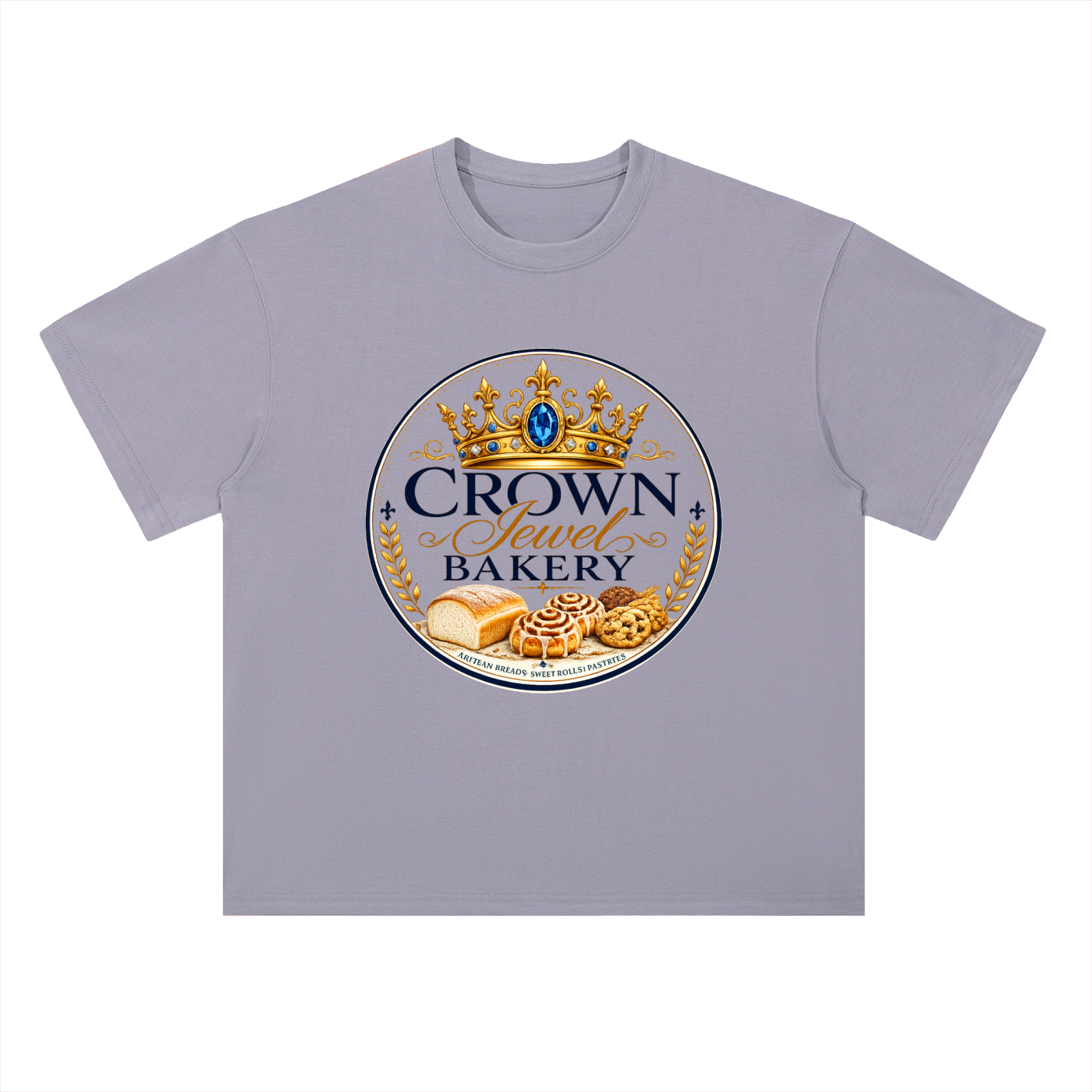 Crown Jewel Bakery (No Background )Heavyweight Drop Shoulder Cotton T-Shirt