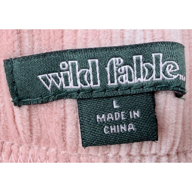 Wild Fable Soft Pink Corduroy Elastic Waist Mini Skirt L