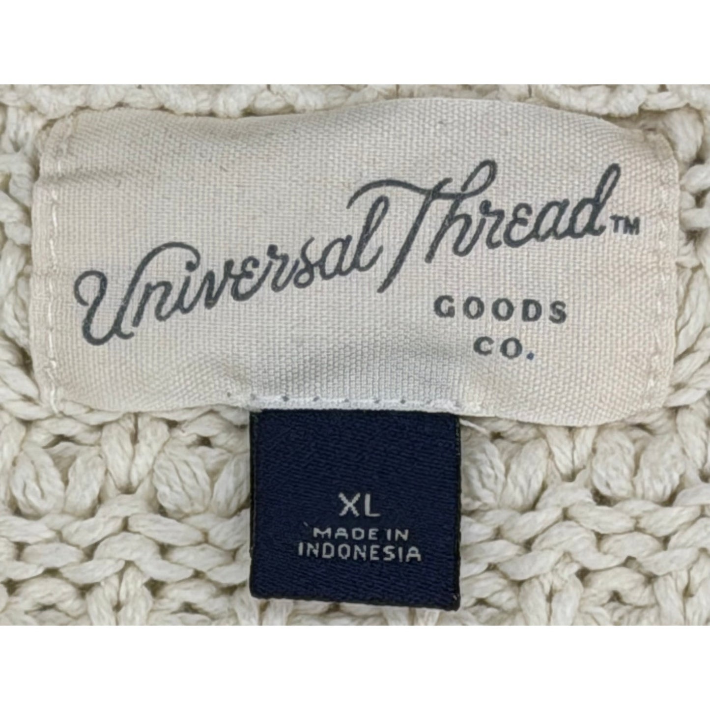 Universal Threads Ivory Cream Knit Crew Neck Sweater XL