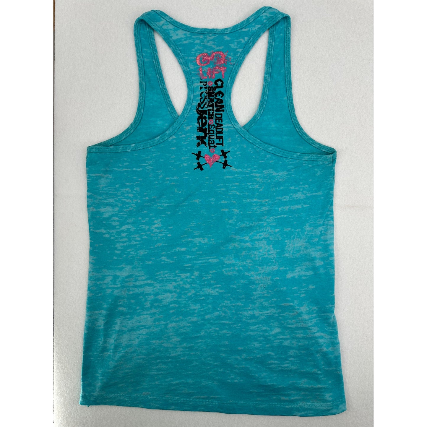 Next Level Apparel Teal Strong Is Beautiful Racer Back Top Weightlifting Gym  L