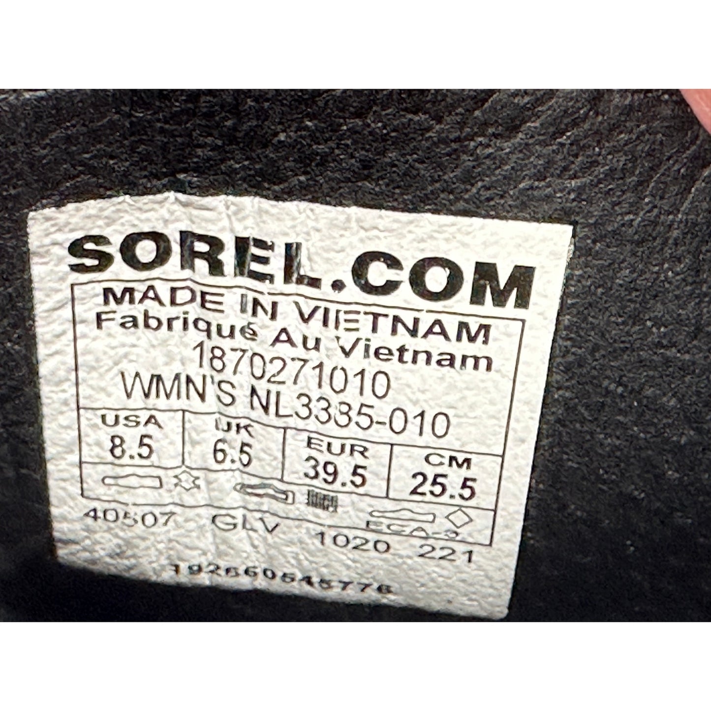 Sorel Cate Lace Up Black Bootie Waterproof Leather Boots 8.5 NL3385-010