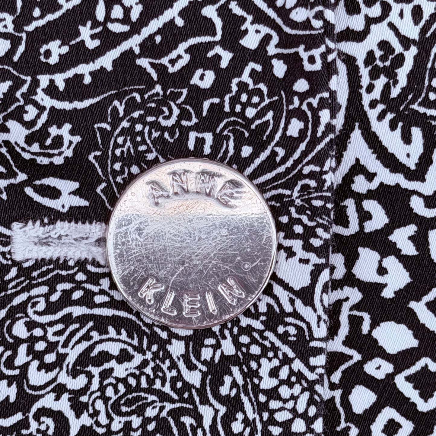 Anne Klein Black and White Paisley Print Blazer Workwear Business Office M