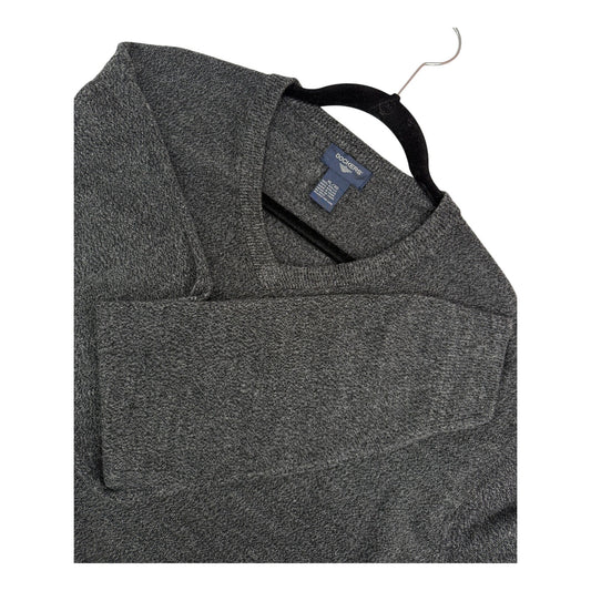 Dockers Dark Marled Gray V Neck Lightweight Pullover Long Sleeve Sweater XL