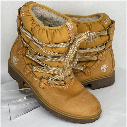 Timberland 650 Insulated Sherpa Lined Nubuck Leather Puff Lace Up Hiking Boots 7