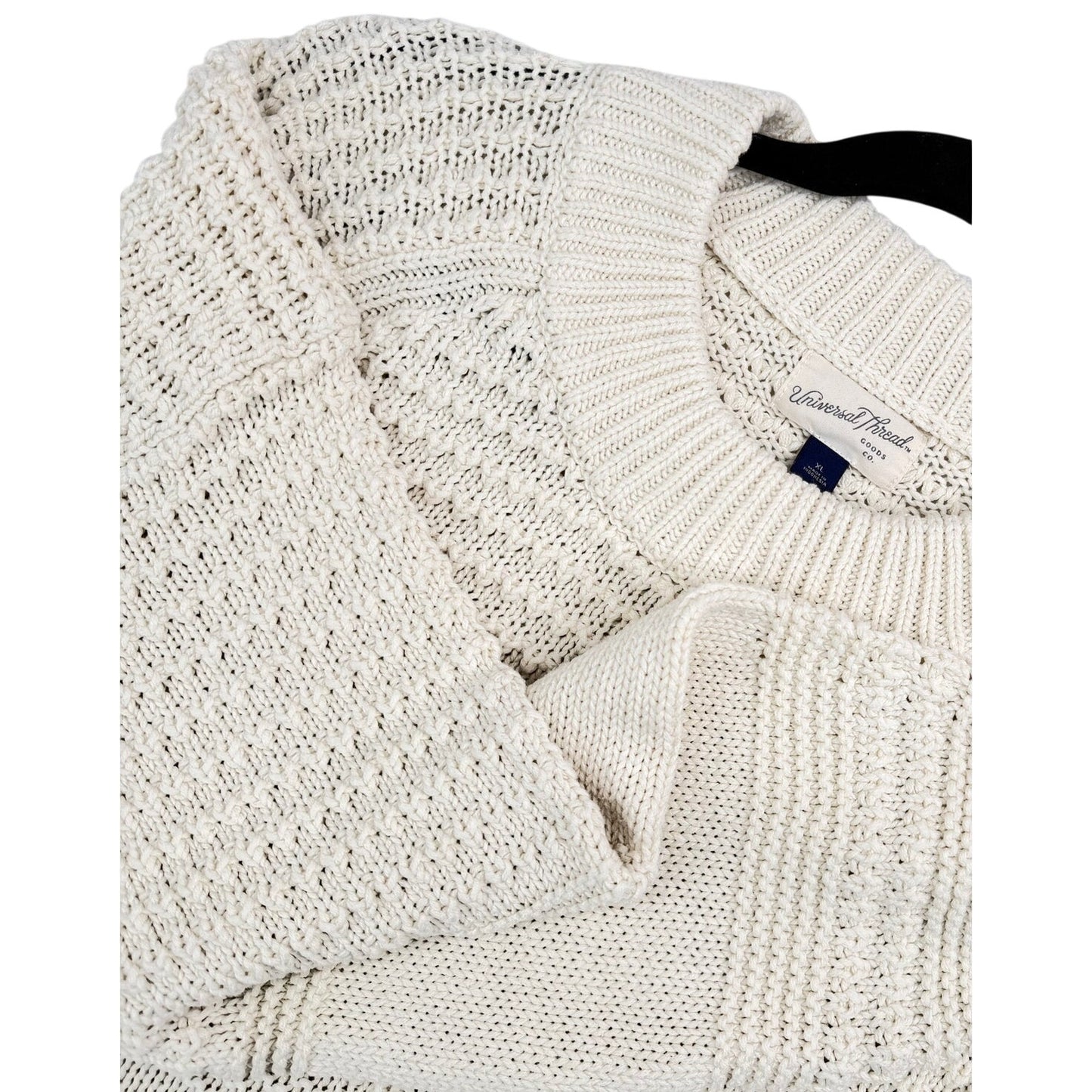 Universal Threads Ivory Cream Knit Crew Neck Sweater XL