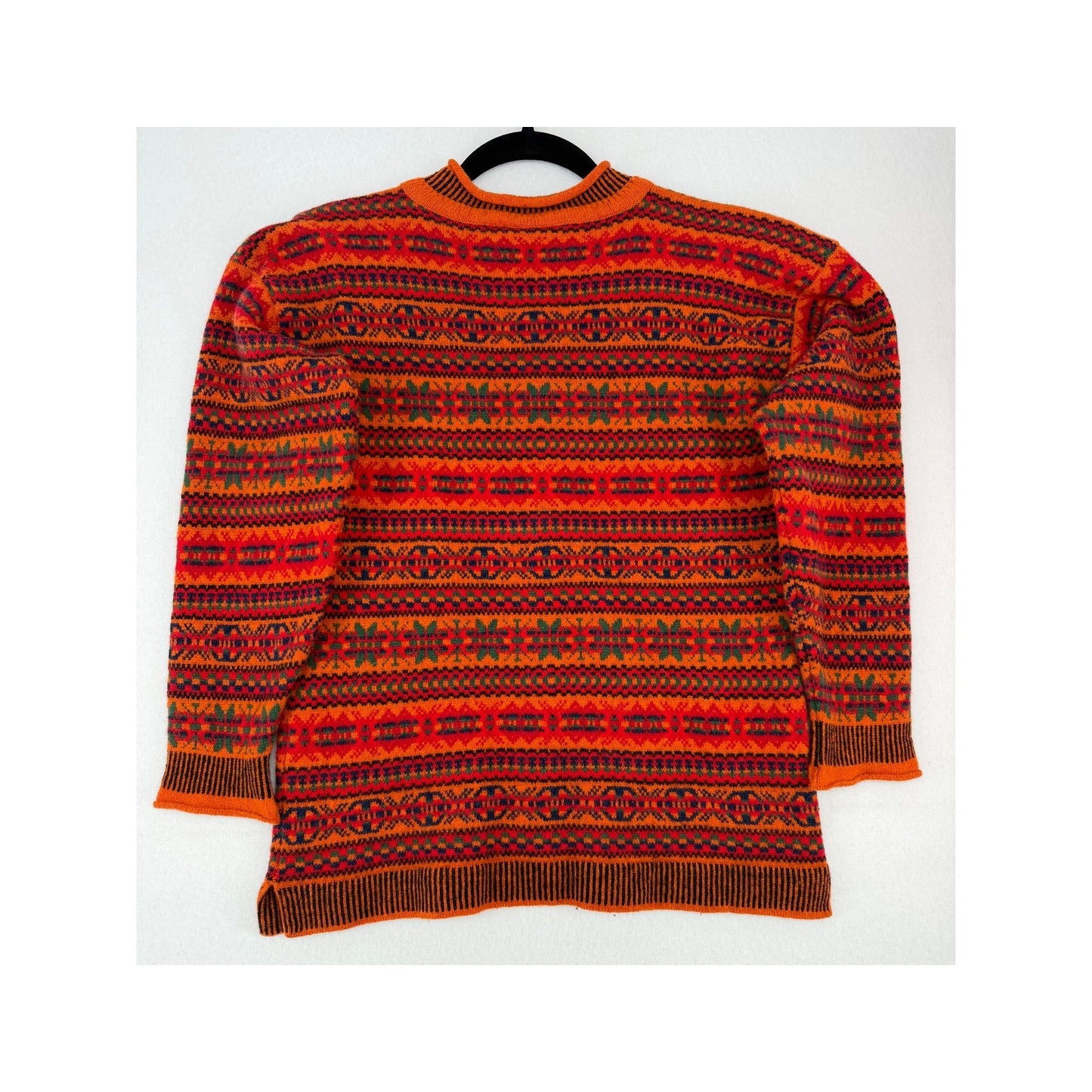 Over The Rainbow Orange Black Cardigan Sweater Made in Scotland S/M
