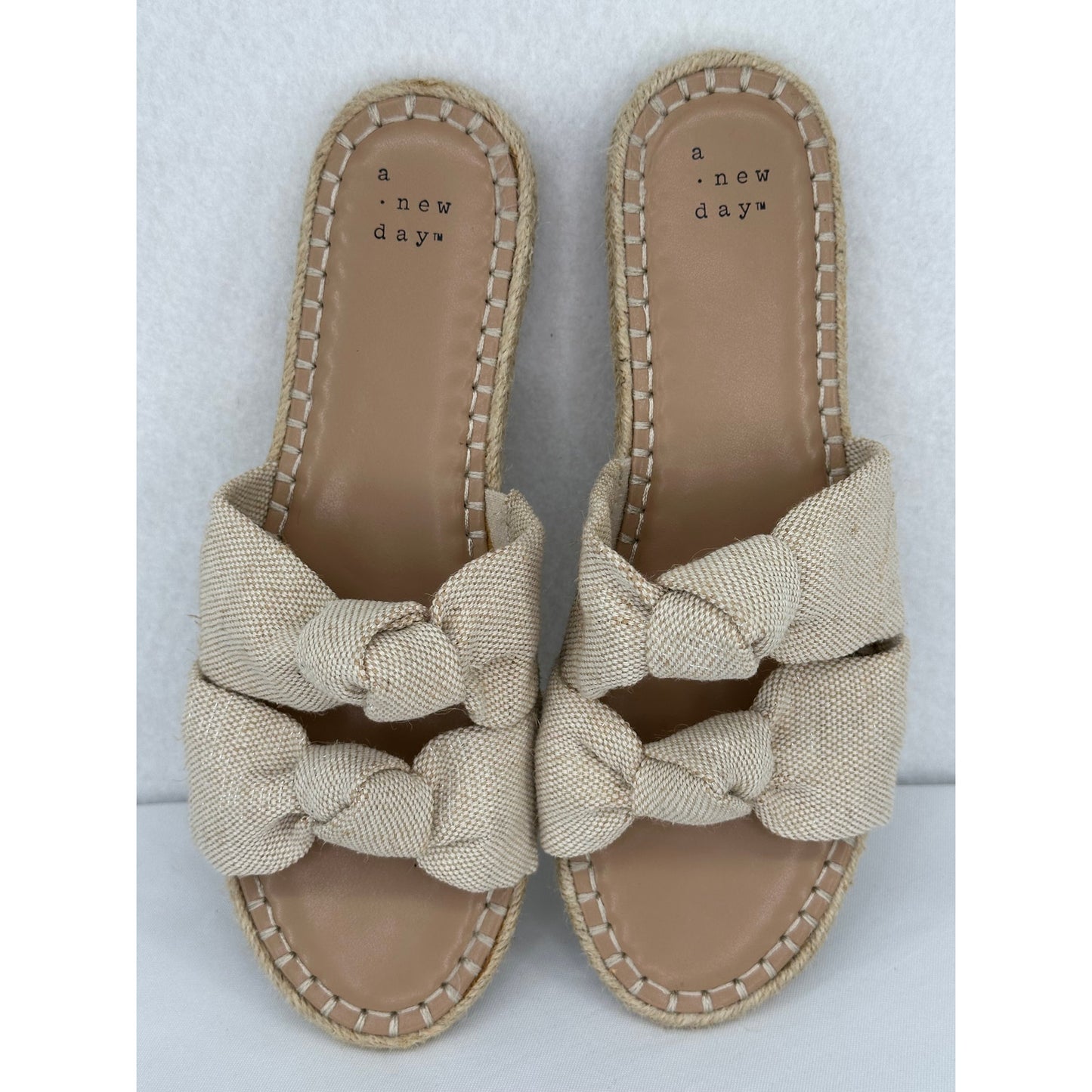 A New Day Women's Miriam Double Knotted Espadrille Slide Sandals 8 1/2