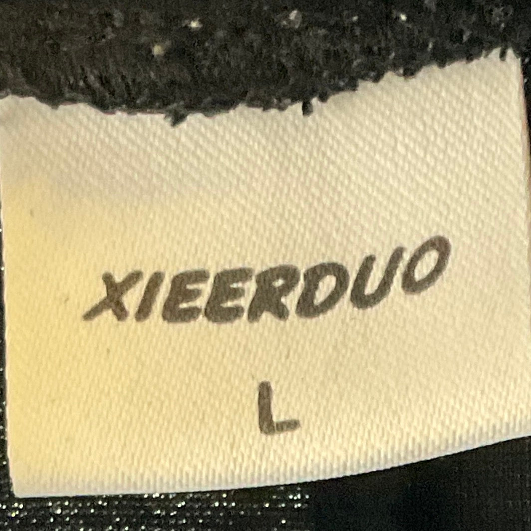 Xieerduo Two Piece Set - Black/White Stripe Sleeveless Top & Pants, Women's L