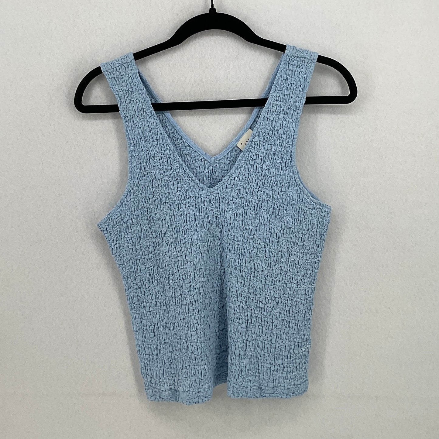A New Day Blue V Neck, Sleeveless, Textured, Tank top Women's M