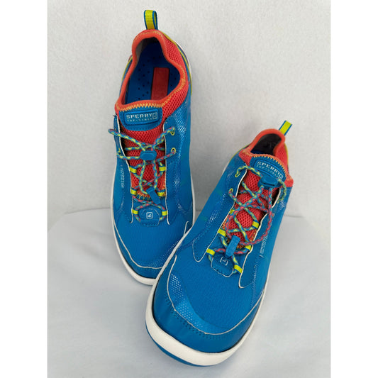 Sperry Top Sider H2O Lace Up Recreational Sneaker Blue Orange 10M