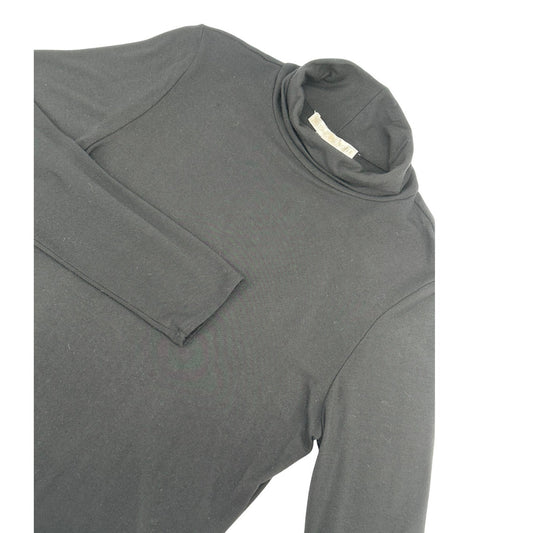 Boston Proper Black Ruched Long sleeve Turtleneck L