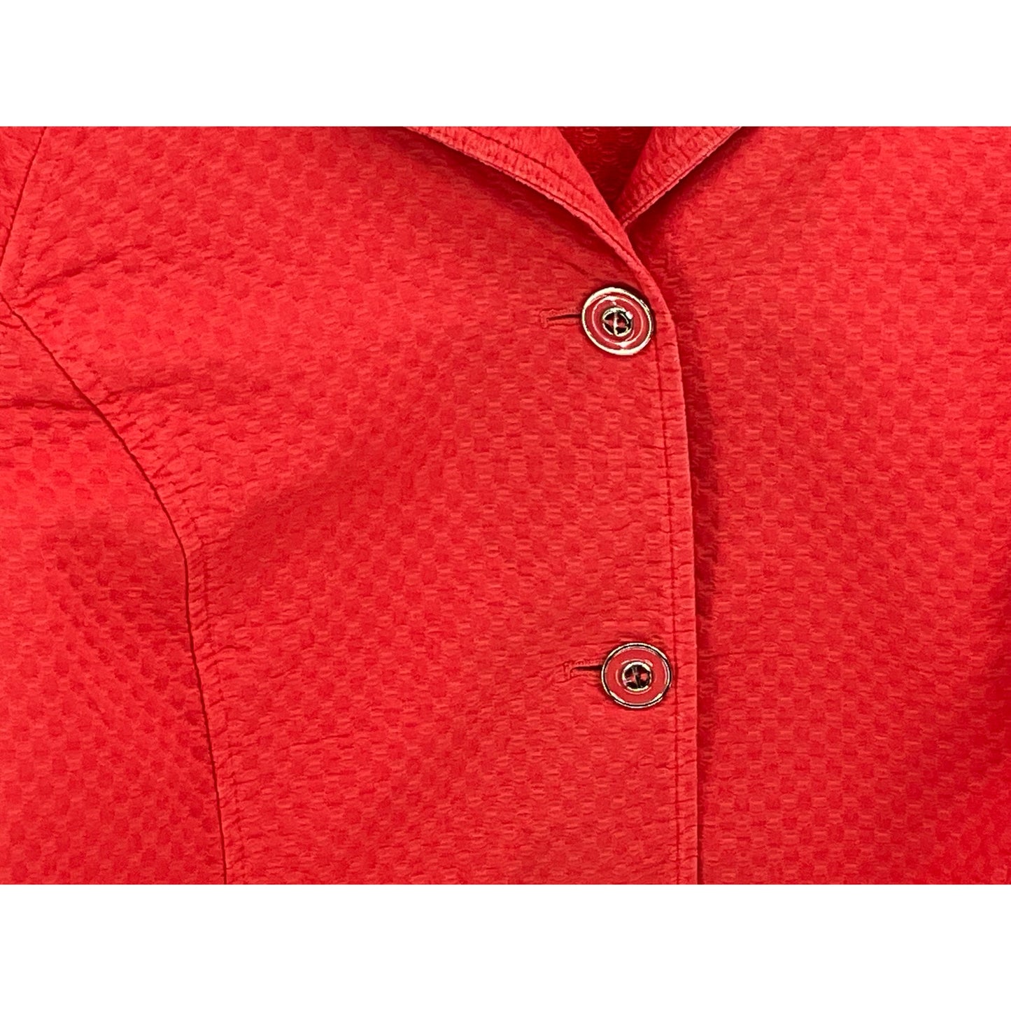 Requirements Coral Orange Jacquard Cuffed Business Office Holiday Blazer Jacket