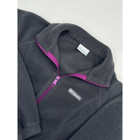 Columbia Womens Benton Springs Full Zip Fleece Jacket Dark Gray / Purple S