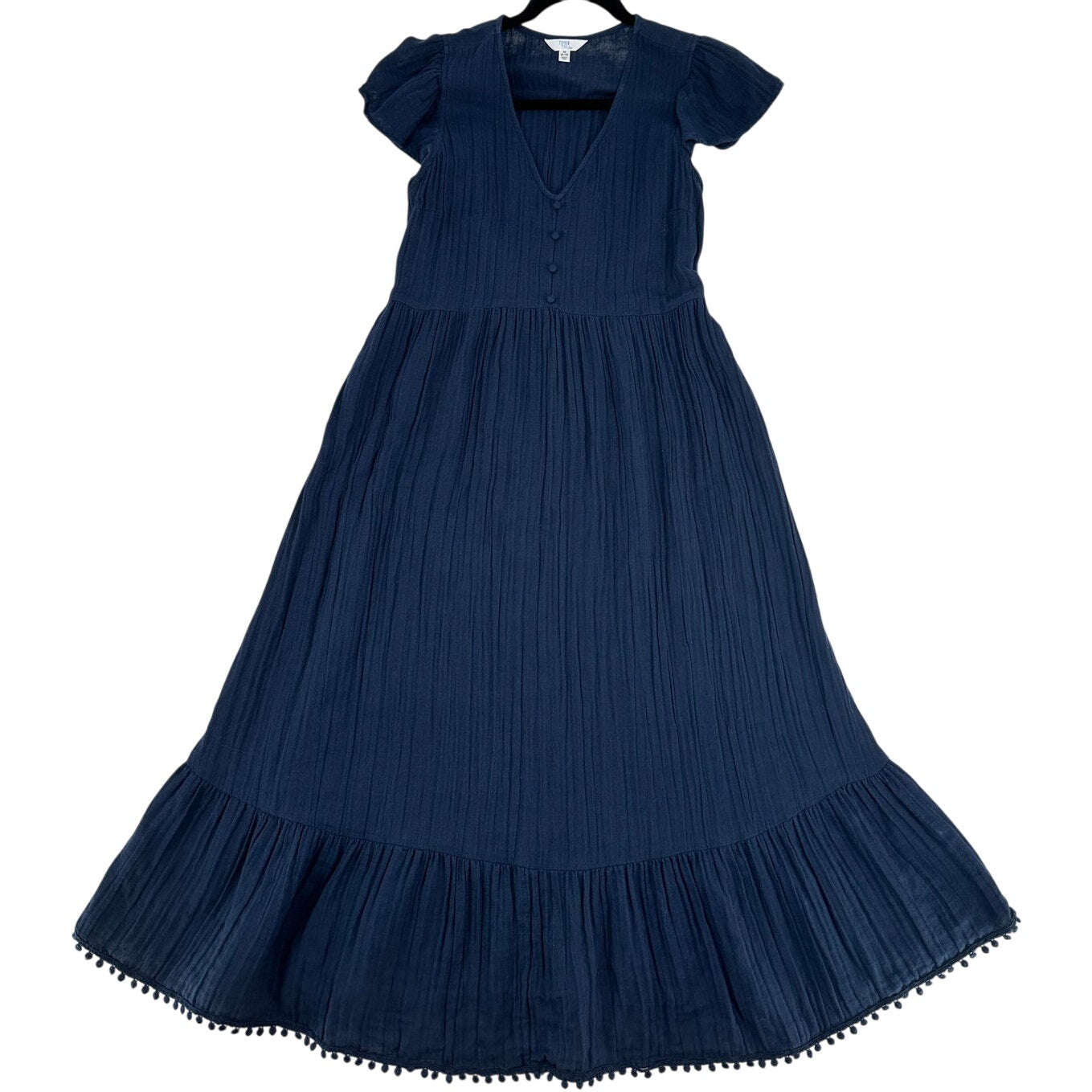 Time and Tru Blue Gauze Tiered Dress M (8-10)