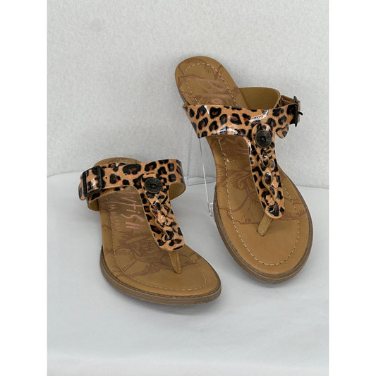 Blowfish Barro Ladies Leopard Adjustable Strap Sandals Size 8