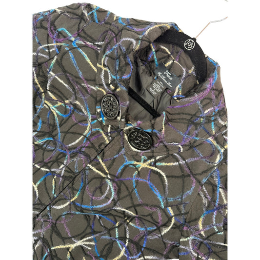 Trenz by Theresa Renz Swing Jacket Embroidered 3/4 Sleeves Vintage Party L