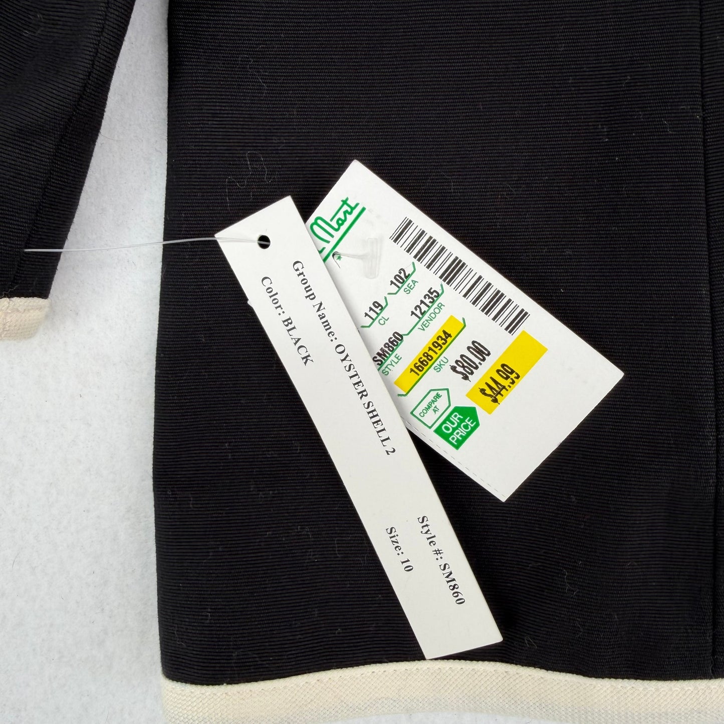 Bob Mackie Studio Black with Cream Trim Full Zip Blazer Jacket NWT 10
