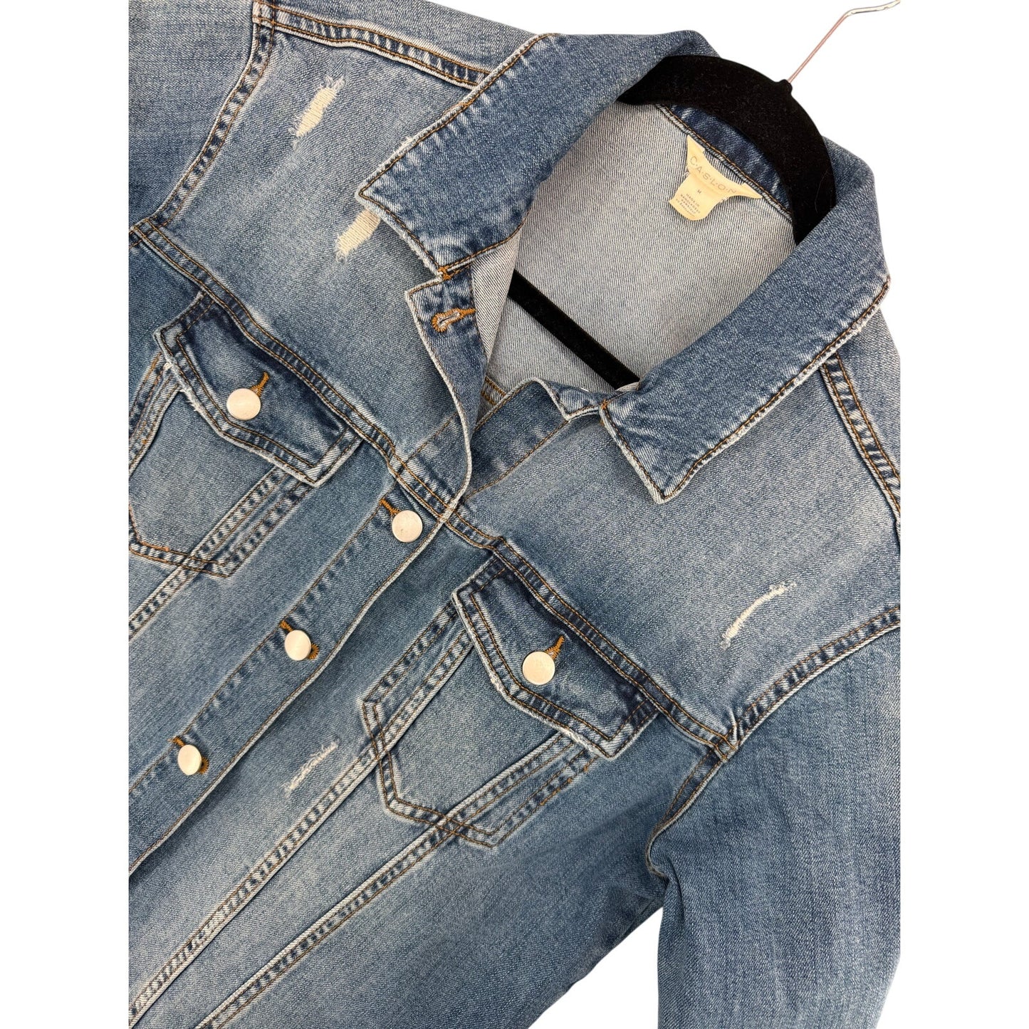 Caslon Trucker Western Classic Jean Stretch Blue Wash Denim Jacket M