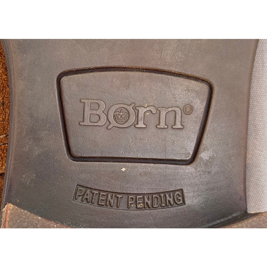 Born Laney Rust Tobacco Distressed Suede Leather Chelsea Ankle Boots 8M