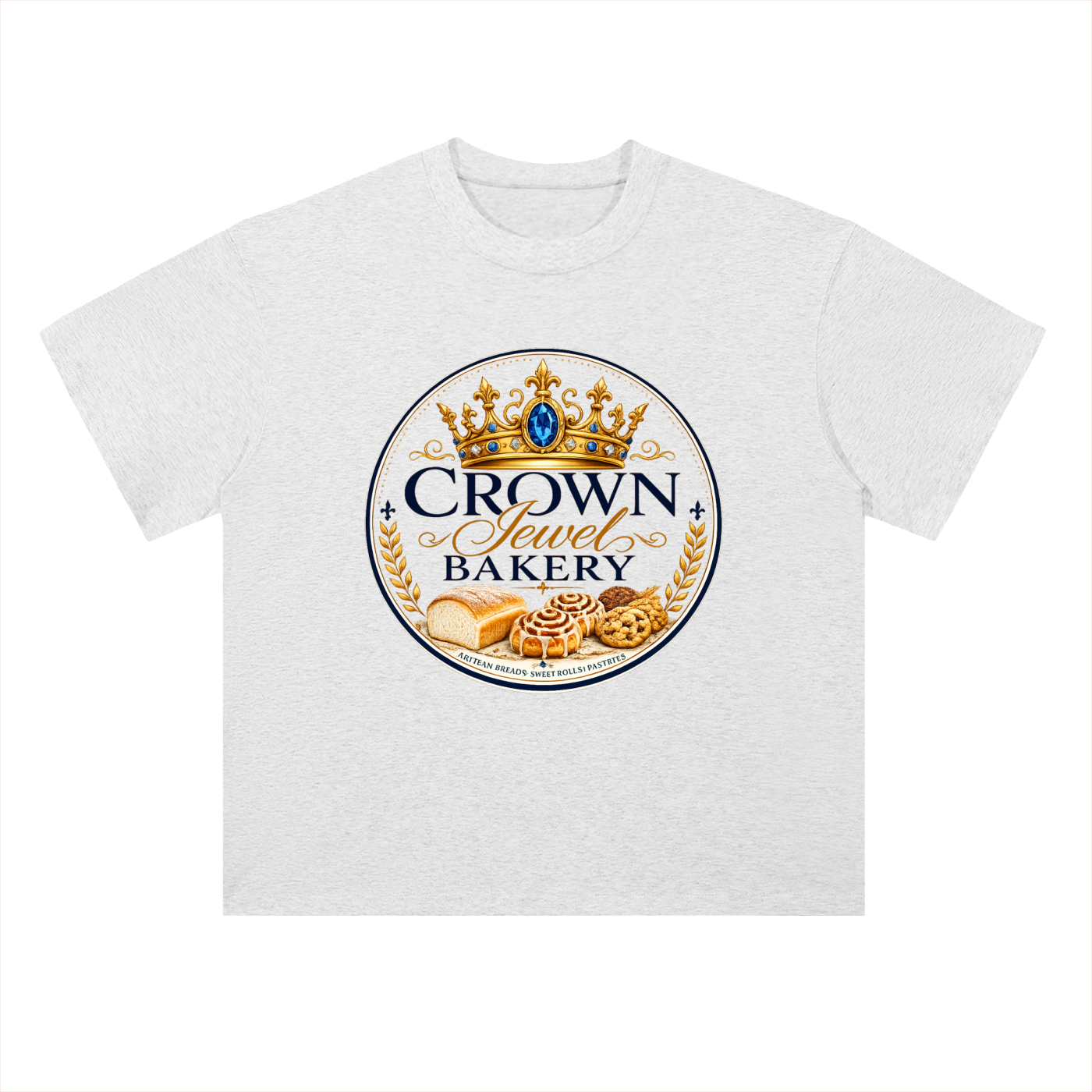 Crown Jewel Bakery (No Background )Heavyweight Drop Shoulder Cotton T-Shirt