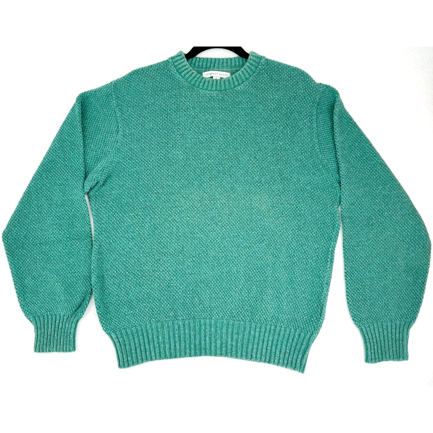 Geoffrey Beene Green Waffle Weave Fishermen Grampacore Sweater L