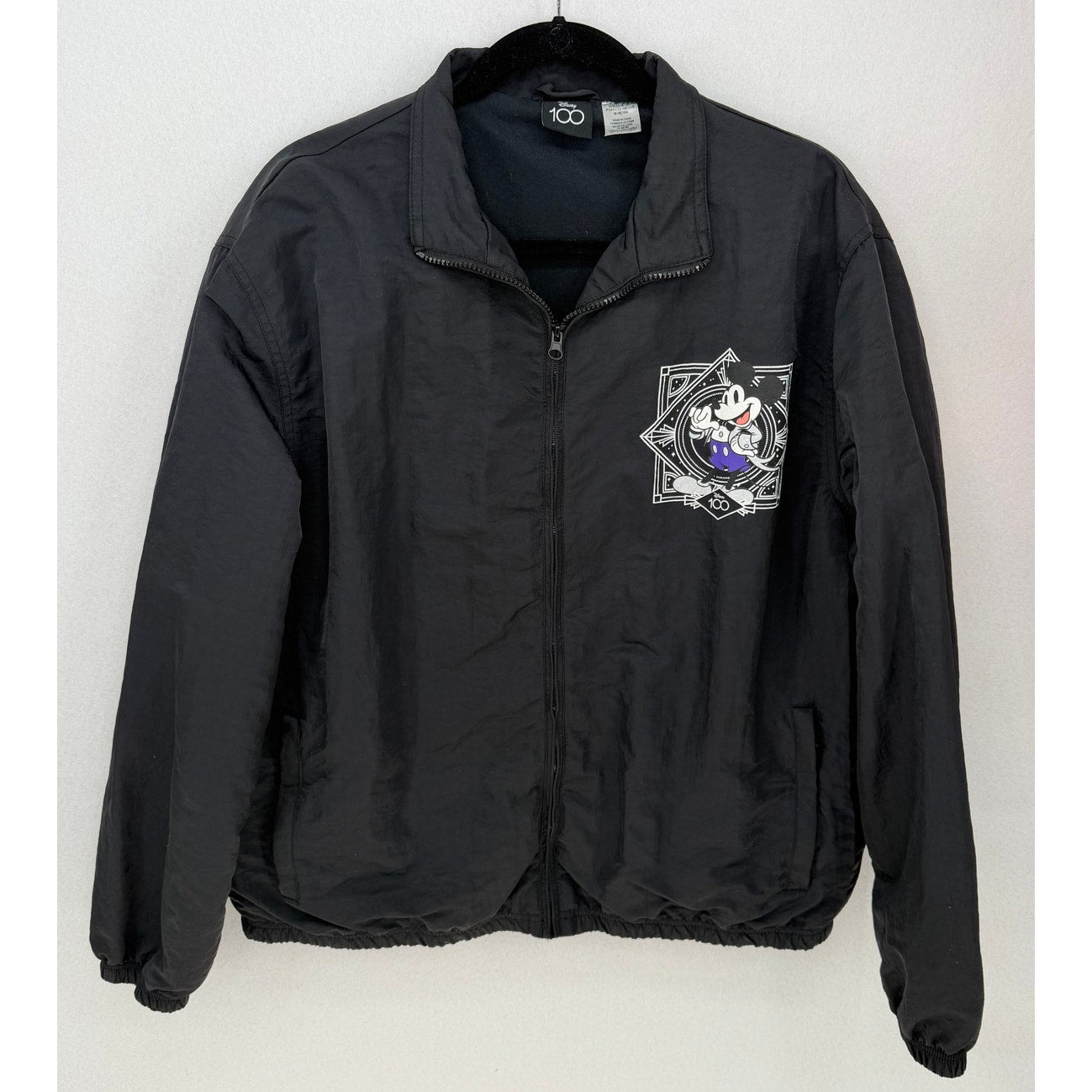 Disney 100 Year Windbreaker Jacket Mickey & Friends Full Zip Lined Adult L