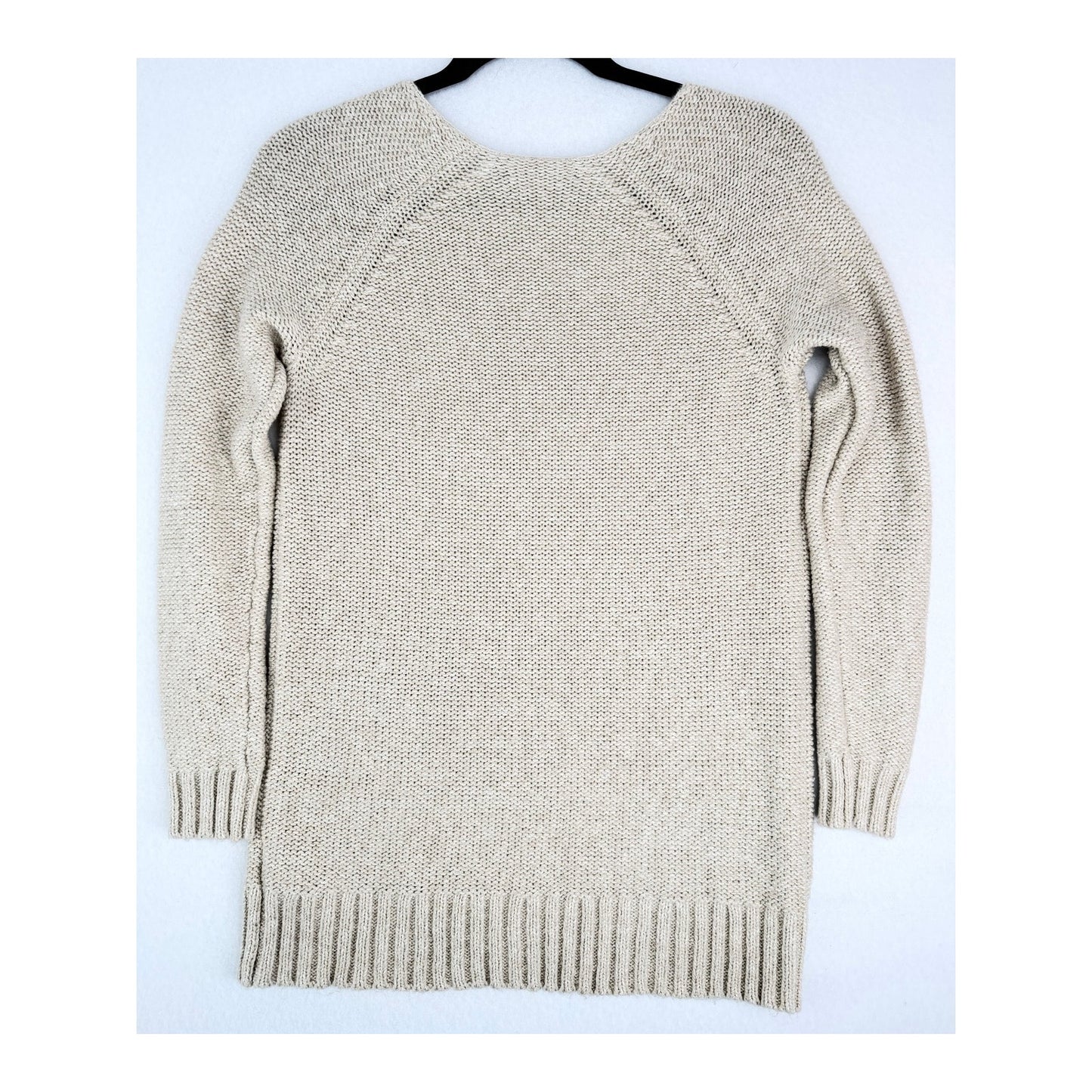 Lauren Ralph Lauren Long Sleeve Tan Cream Scoop Neck Sweater SP