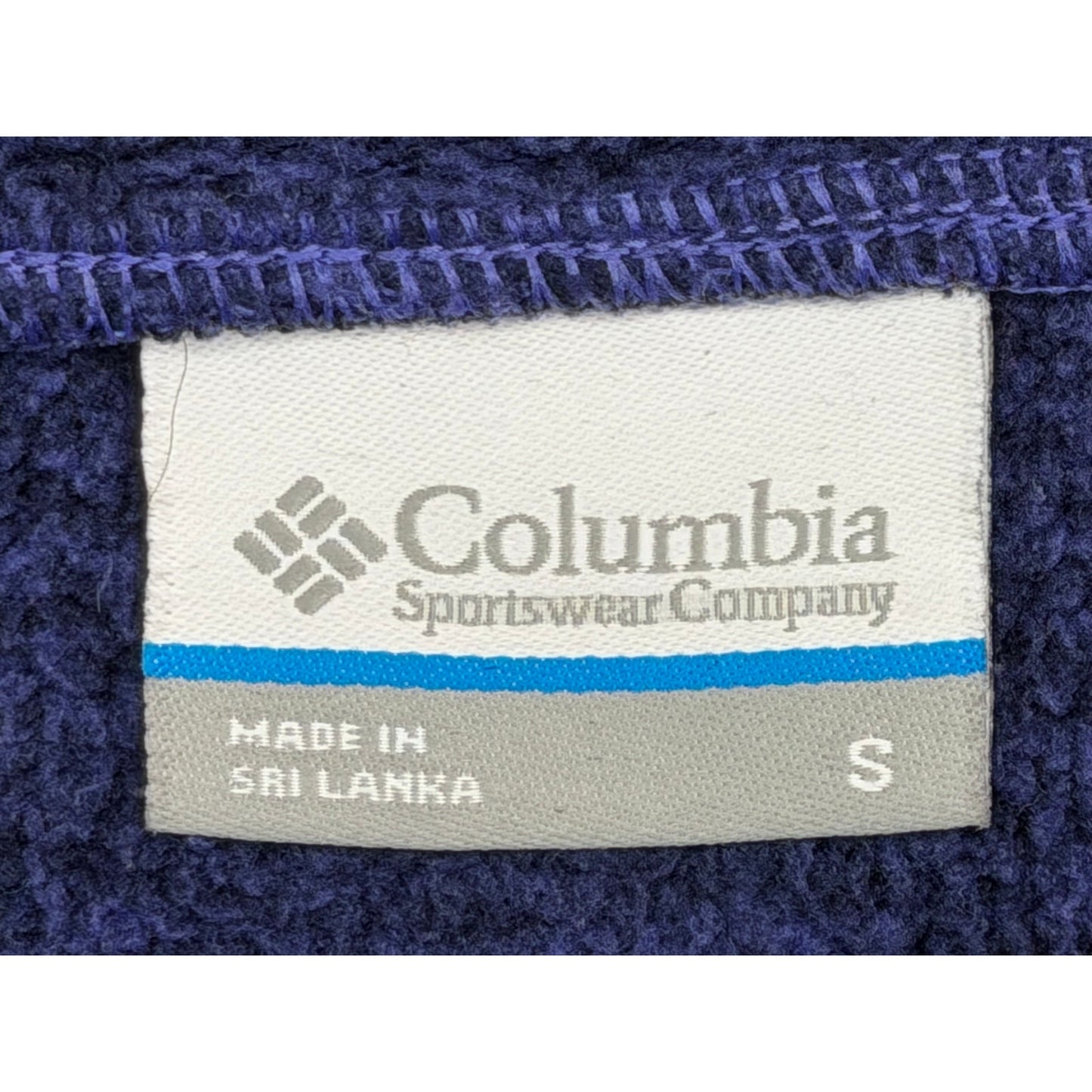 Columbia Blue Pullover Sweater Turtleneck Soft Fleece Lined Button Hoodie S