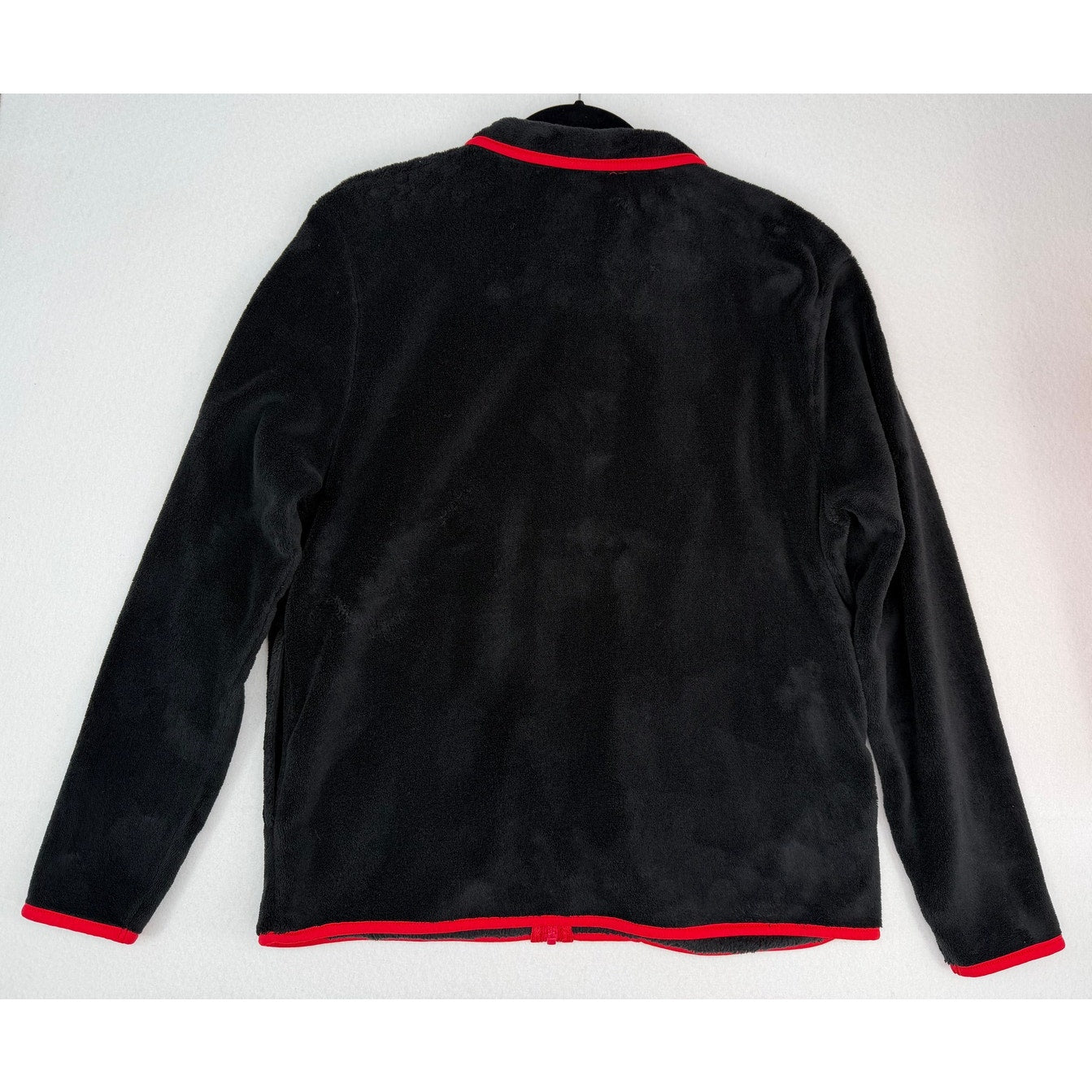 Disney Mickey and Minnie Mouse Black Full Zip Fleece Jacket Soft Pockets L