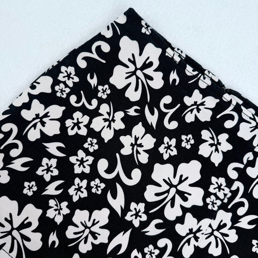 Wild Fable Black White Floral Tropical Hawaiian Beach Print Mini Skirt 10