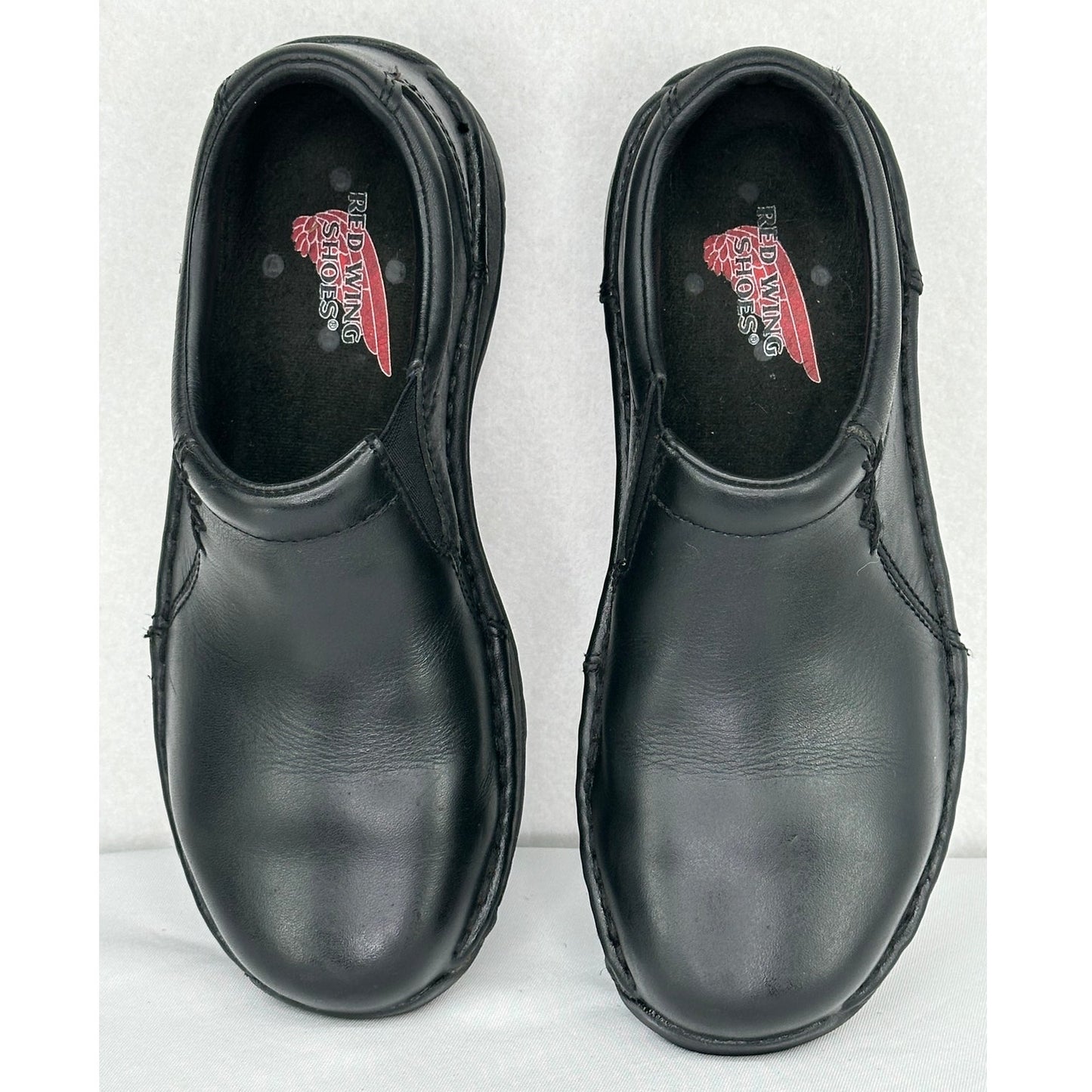 Red Wing Shoes Steel Toe Safety Black Leather Oil Resistant Women's Size 7