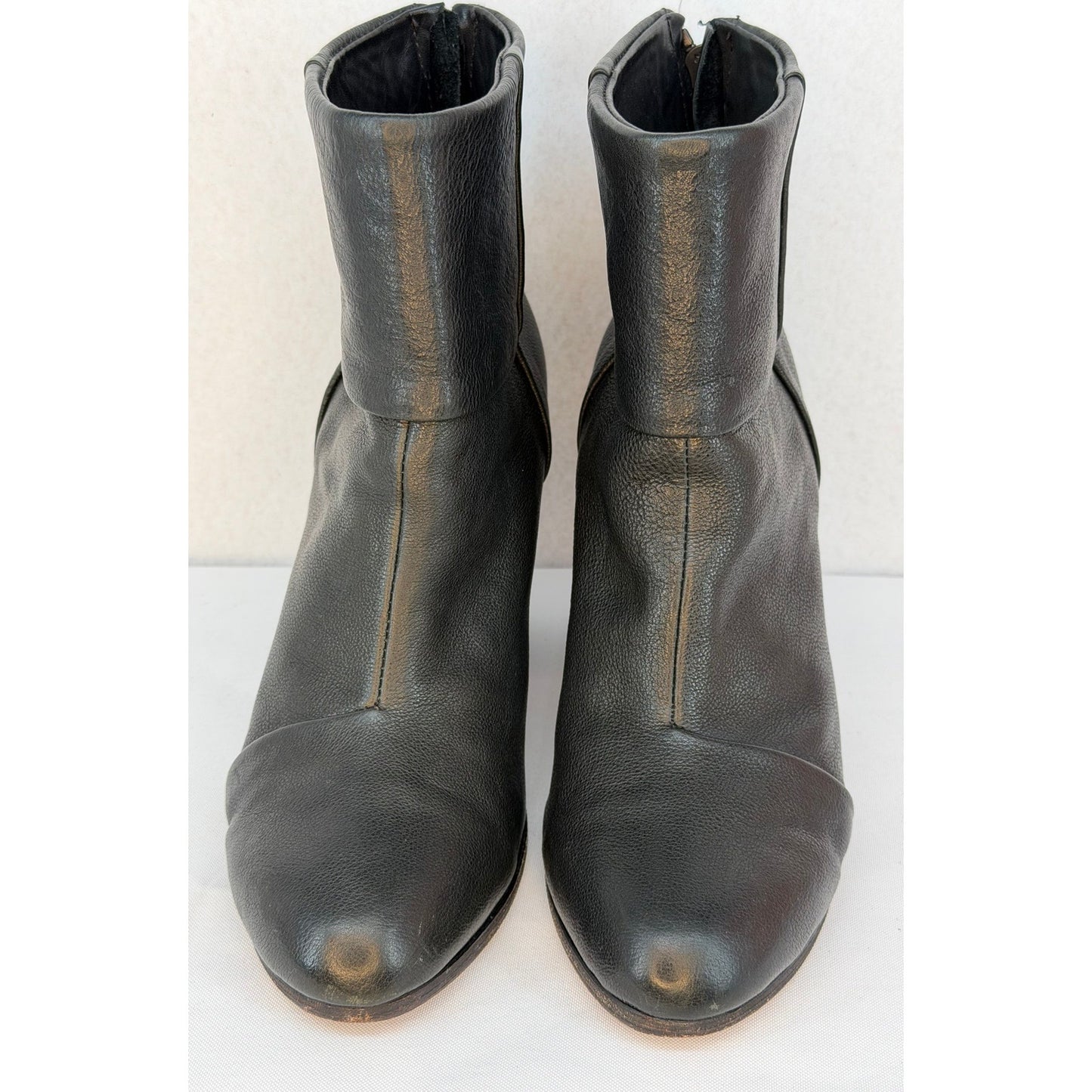 Rag & Bone Classic Newbury Leather Stacked Heel Leather Ankle Boots 8