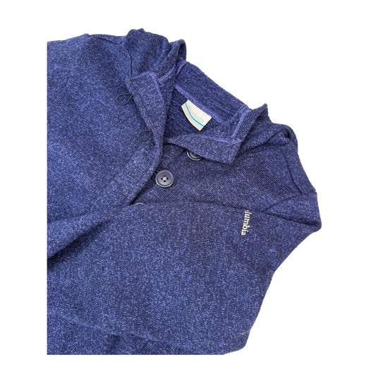 Columbia Blue Pullover Sweater Turtleneck Soft Fleece Lined Button Hoodie S