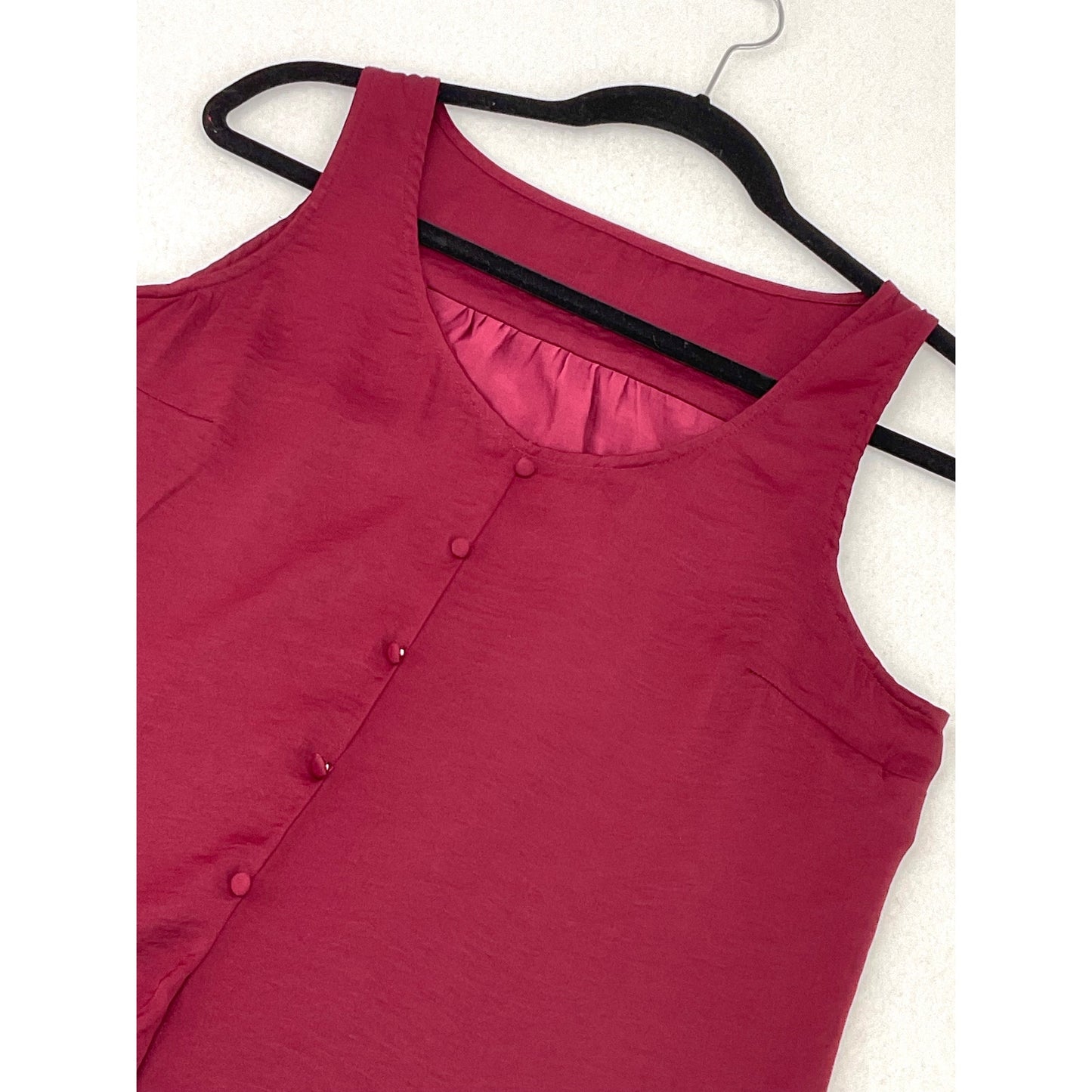 A New Day Womens Burgundy Sleeveless Tank Top Tie-Front Date Night Casual Top M