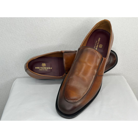 Bruno Magli Barbarino Brown Ombre Leather Loafers Slip On 10M *LIKE NEW