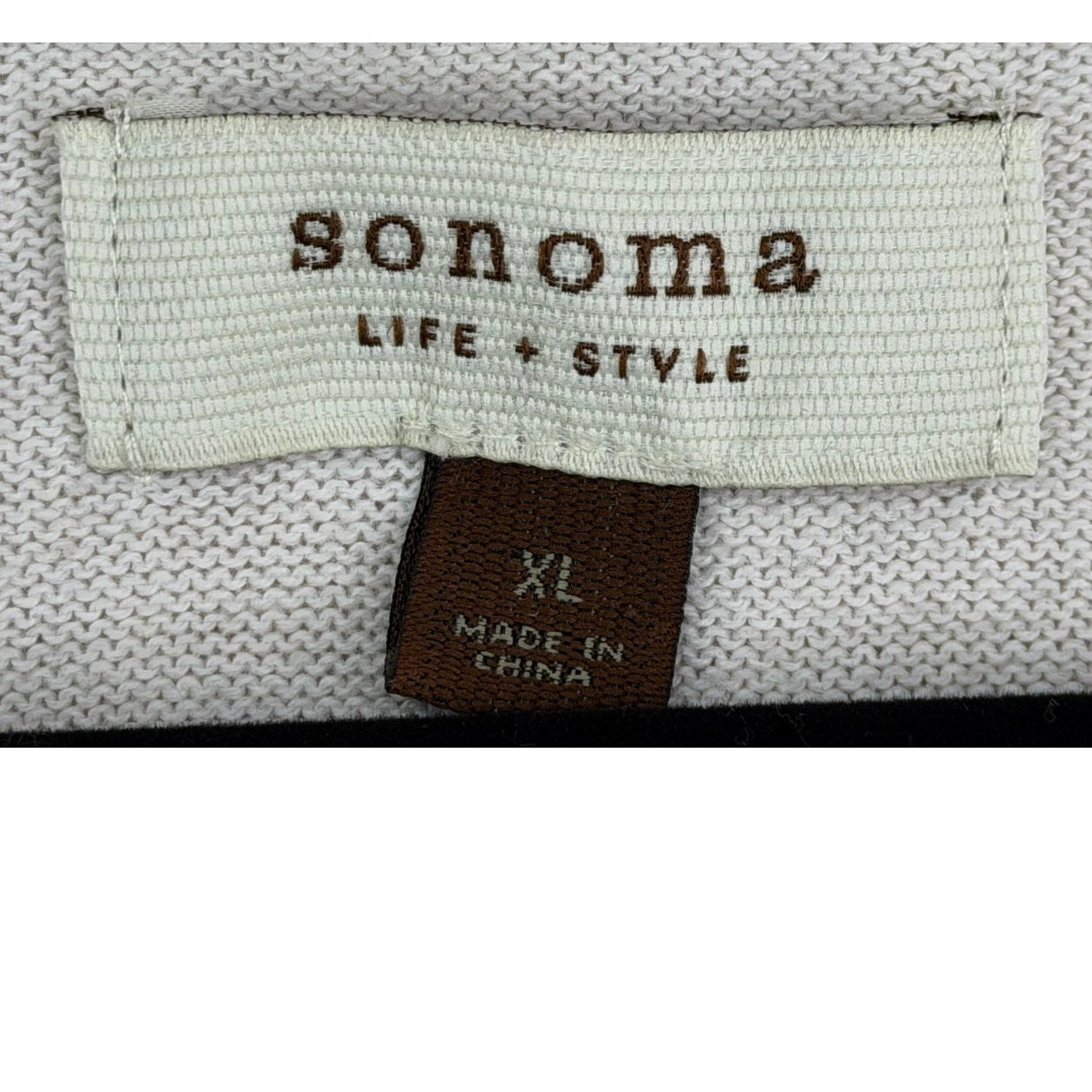 Sonoma Cream Fine Knit Pull On Raglan Long SleeveRibbed Cuffs Sweater XL