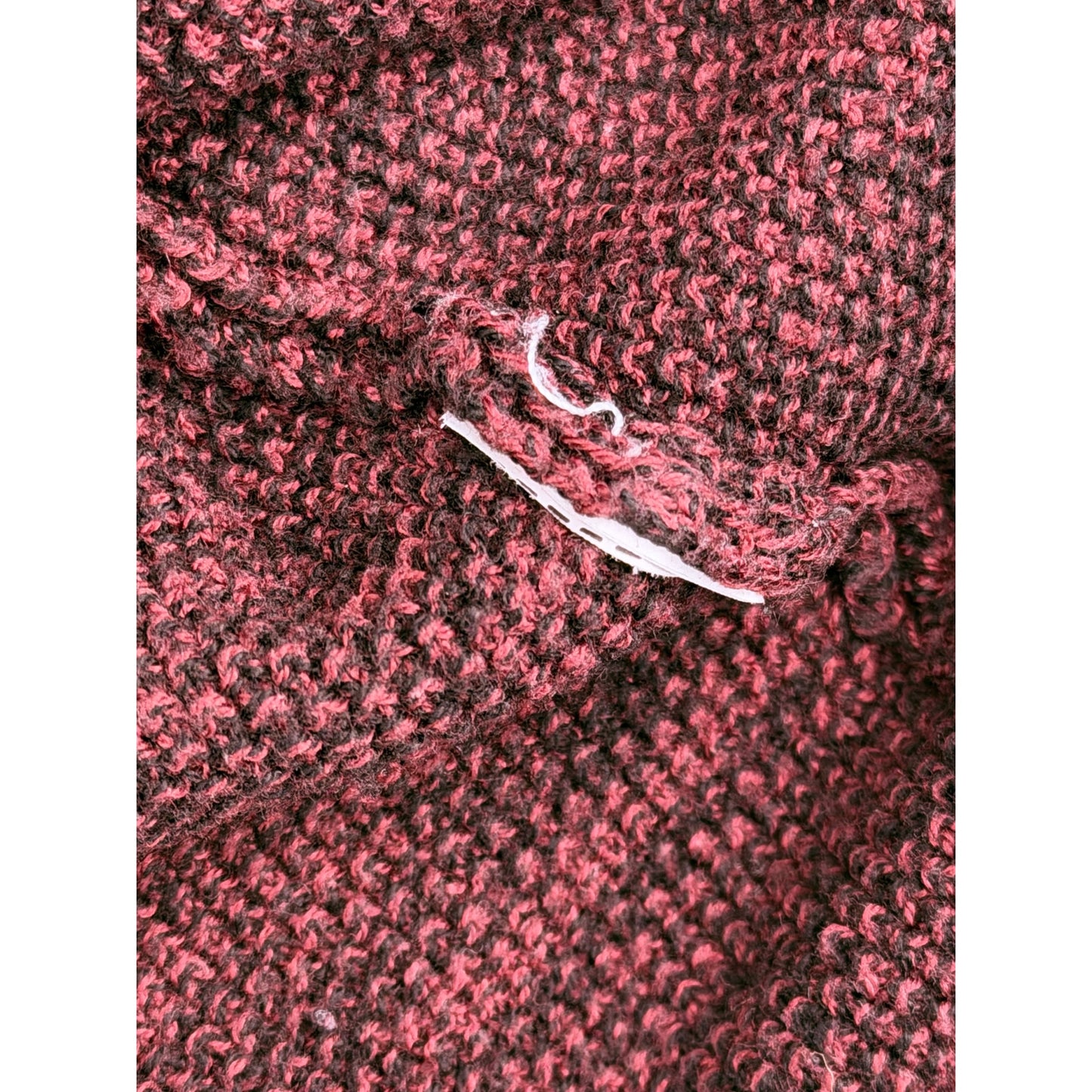 Cotton : On Burgundy Black Exposed Seam Hi Low Raglan Long Sleeve Sweater M